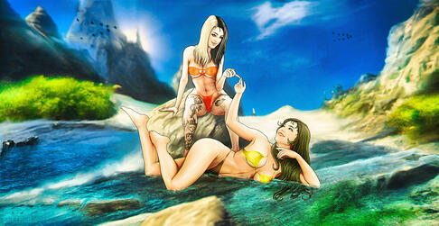 On the beach - print